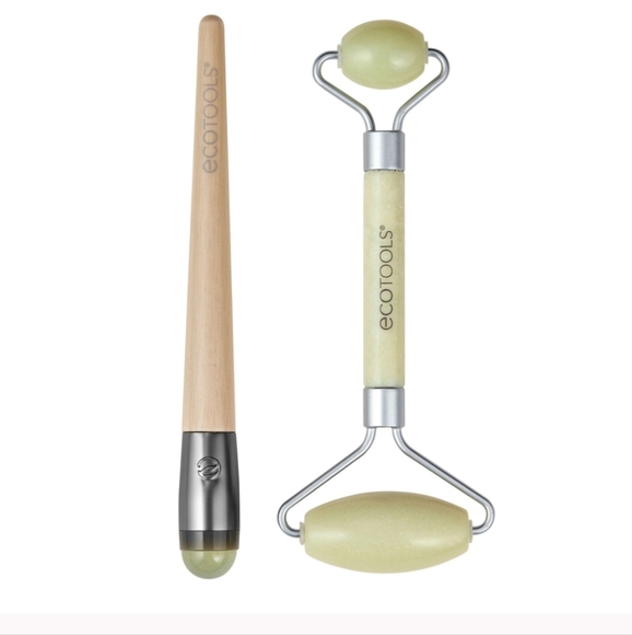 ECOTOOLS Clean Beauty, Clean Planet jade roller duo best for depuffing + - Picture 2 of 5